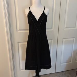 Tracy Reese Black Strapless Dress with Subtle Stripes